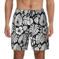 thumbnail image 2 of Picia Tropical Leaves pattern Mens Swim Trunks with Compression Liner Stretch Beach Shorts Quick Dry with Zipper Pockets No-Chafing Board Shorts-Large, 2 of 9