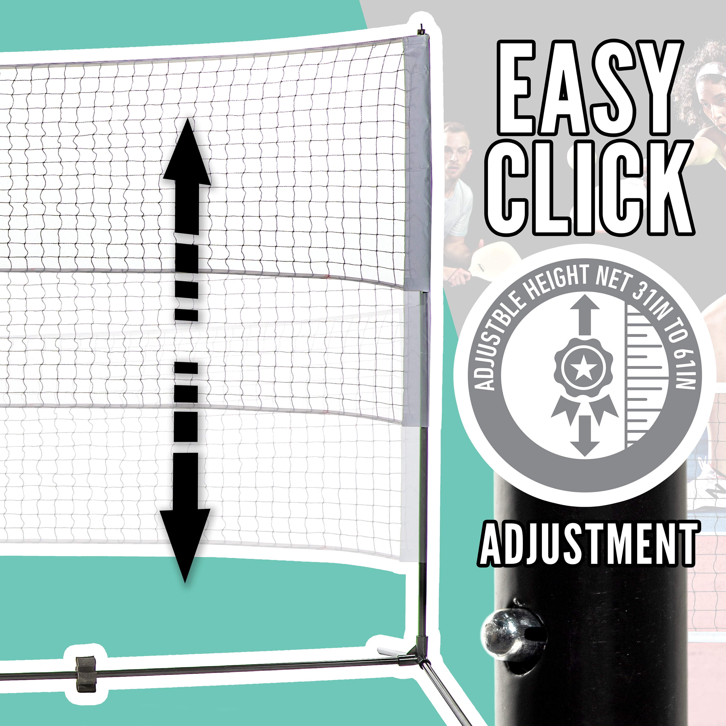 Franklin Sports Portable, Adjustable Height 10ft Wide Net