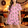 thumbnail image 5 of RMGVDSD Pajama Sets for Women 2 Piece Halloween Ghost Pumpkin Print Pajamas Short Sleeve Top and Shorts Cozy Loungewear Outfit for Holiday Party, 5 of 6