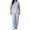 Light Blue, variant on MXUIKV 2 Piece Sets for Women Summer Loose Fitted Sleeveless V-Neck T-Shirts Straight Leg Trousers(X-Large,White)