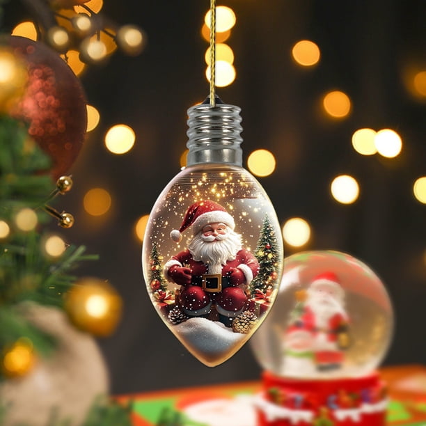 Seyotauo Festive Christmas Ornaments Acrylic Keychain - Bottle Shaped Christmas Decor for Car Rearview Mirror, Backpack Pendant, Christmas Gifts for Friends & Colleagues with Intricate Detailing