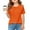 Orange, variant on Pitauce Big Girls Solid Color Crew Neck T-Shirt Short Sleeve Ruched Tees Summer Casual Blouses Basic Tops for Kids 3-14 Years