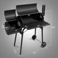 thumbnail image 7 of Segmart BBQ Charcoal Grill, 43.7-inch Length Portable Barbecue Grill, Offset Smoker Barbecue Oven with Wheels & Thermometer for Outdoor Picnic Camping Patio Backyard, 7 of 7