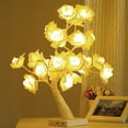 thumbnail image 1 of Lámpara de árbol de bonsái rosa de escritorio, lámpara de árbol de 24 LED, luz decorativa alimentada por batería para sala de estar y dormitorio, 1 of 8