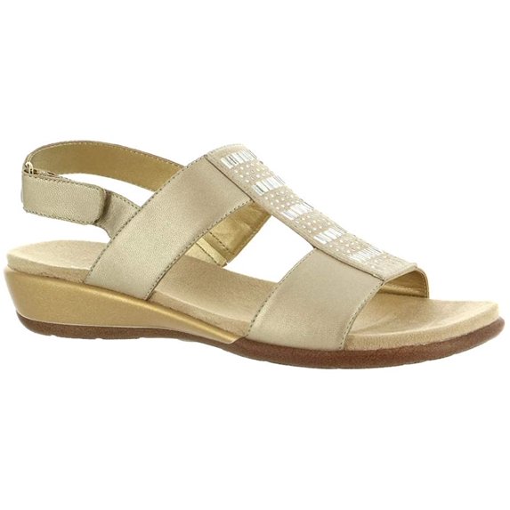 Easy Spirit Womens Hazel Wedge Sandal 10 Narrow Gold 710
