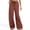 Wine, variant on Summer Autumn Womens Solid Color Wide Leg Pants Cotton Linen Drawstring Elastic Waist Casual Loose Harem Palazzo Trousers with Pockets (Available in Plus Size)