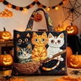 thumbnail image 4 of Halloween Quilted Tote Bag,Halloween Cat Quilted Tote Bag Reusable Shopping Tote Large Capacity Trick or Treat Bag Fall Cat Lover Gift for Women Daily Commute Shoulder Strap Handbag, 4 of 6