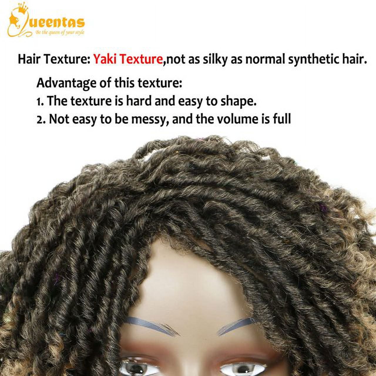 QUEENTAS Dreadlock Wigs for Women and Men Braiding Hair Synthetic Blonde Wigs Faux Locs Twist Wigs Cruly Wigs