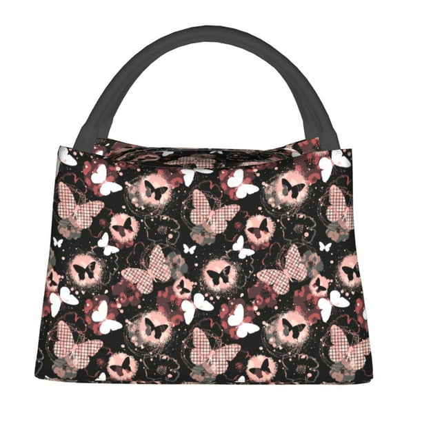 Fotbe Butterflies1 Bolsa Térmica Portátil con Estampado, Bolsa de Entrega de Alimentos Aislada, Bolsa Reutilizable de Gran Capacidad para Comidas y Supermercado