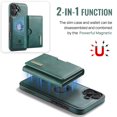 thumbnail image 4 of PU Leather Wallet Phone Case Compatible with iPhone 16 Plus, with Card Holder 2 in 1 Detachable Back Cover for iPhone 16 Plus, RFID Blocking Kickstand Heavy Duty Classic Magnetic - Green, 4 of 11