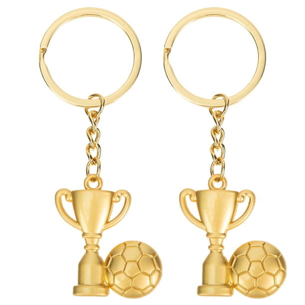 unbranded 2Ud Llavero Con De Trofeo De Fútbol En Inoxidable Dorado Para Regalo