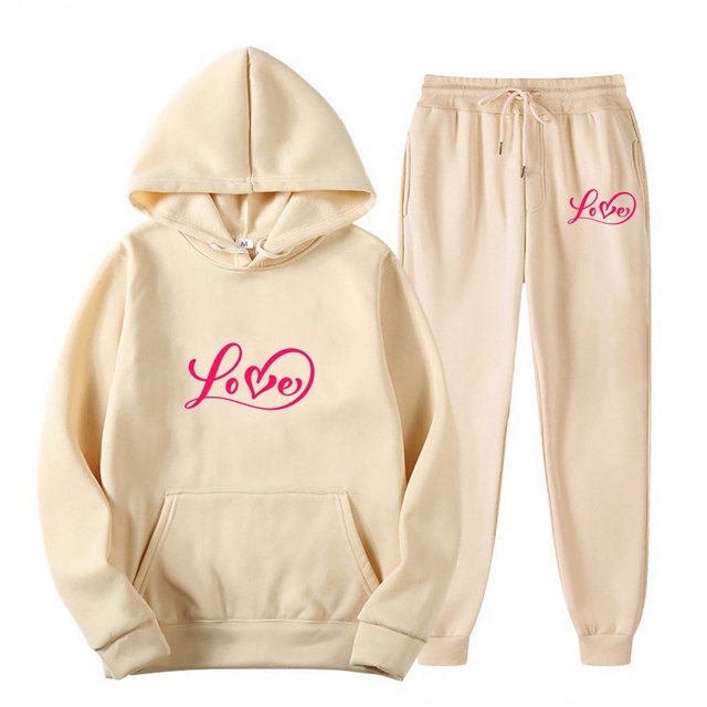 Women's Hoodie Pants Suit Casual Sports Outfit Spring Winter Comfortable Stylish Tracksuit Set for Active