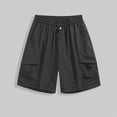 thumbnail image 2 of KPOPLK Chino Shorts Men 5 Inch Inseam Mens Twill Shorts Cargo Casual Cotton Drawstring Classic Stretch Hiking Straight Short Size XXXXL,Black, 2 of 9