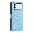 thumbnail image 3 of Leather For Samsung Galaxy S26 Edge 5G Case Cherry Blossom Embossed Flip Wallet Leather Case with Card Holder Magnetic Closure Shockproof Kickstand Protective Phone Cases Cover,Light blue, 3 of 8