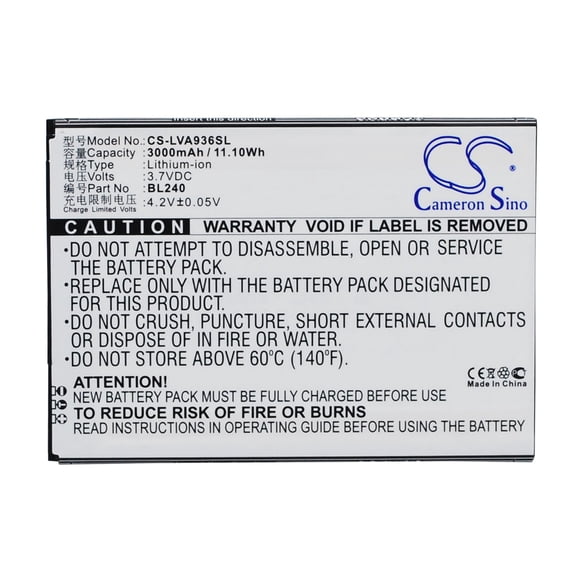 3000mAh BL240 Battery for Lenovo A936