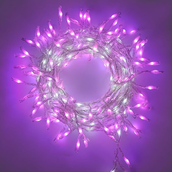 shiyou-Firecracker Starry String Lights Fairy Lights Plug in, 5M/16.4Ft 300 Led Cluster Lights Waterproof Twinkle String Lights Super Bright DIY Party Wedding Christmas Decoration (Mix Pink and White