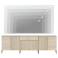 thumbnail image 3 of 94.5" Reeded Accent Cabinet Set with Doors and Drawers, Modern Credenza Storage Cabinet with Adjustable Shelves for Living Room, Kitchen, Dining Room, Hallway, 3 of 7