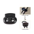 thumbnail image 4 of 50PCS Universal Backpack Mountaineering Bag Plastic Threading Buckle Double Hole Cord Lock(Black), 4 of 8