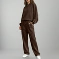 thumbnail image 6 of Byworldtasic Women's 2 Piece Sweatshirt Sets No Boundaries Long Sleeve Hooded Tops Wide Leg Pants Set, 6 of 9