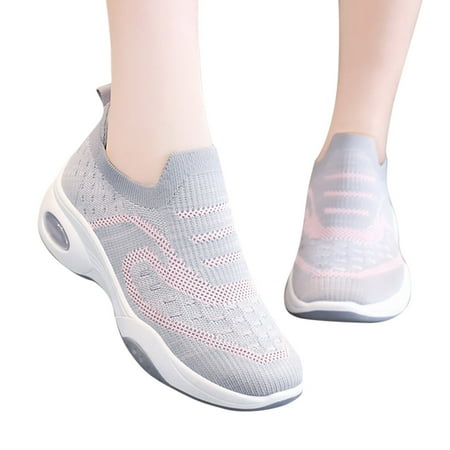 Mepaouo Womens Slip On Sneakers Mesh Breathable Running Shoes Lightweight Comfy Walking Shoes