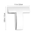 thumbnail image 3 of MasteelfCA 3D DIY Metallic Alphabet Car Sticker Car Emblem Letter Badge Decal - T (Silver), 3 of 7