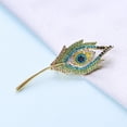 thumbnail image 4 of Visland Retro Colorful Rhinestones Inlaid Brooch Peacock Feather Shape Suit Pin Lapel Shawl Coat Hat Badge Accessories, 4 of 7