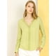 thumbnail image 2 of Blusa Casual Allegra K Cuello V Encaje Patchwork Mujer Verde S, 2 of 6