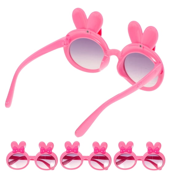 OUNONA 4Pcs Plastic Sunglasses Party Favors with Cute Bunny Design for Birthday Pool Carnival Events