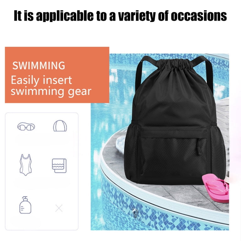 Kraoden Portable Drawstring Backpack with Wet Pocket, Water  display picture 1