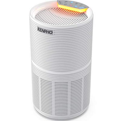 RENPHO Air Purifier for Home Allergies and Pets Hair True HEPA Filter CADR 170m h Large Room 240 SQ.FT Timer Black True H13 240 Sq.Ft White