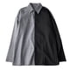 thumbnail image 1 of Camisa de bloque de color para hombre Camisa de manga larga con un solo pecho y hombros caídos Camisa ajustada informal para hombre Negro Gris XL, 1 of 8
