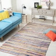 thumbnail image 3 of SAFAVIEH Rag Petar Striped Cotton Area Rug, Ivory/Multi, 4' x 6', 3 of 12