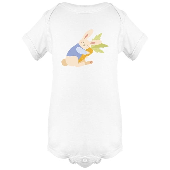 Funny Rabbit Hugging A Carrot  Bodysuit Infant -Image by Shutterstock,  6 Months