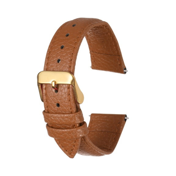Uxcell Leather Watch Band 20mm Vintage Textured Padded Leather Watch Strap Quick Release Replacement Wristband with Stainless Steel Pin Buckle for Men and Women, Brown