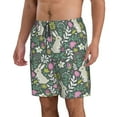 thumbnail image 2 of Fuzoiu Retro Bunny Floral Print Men's Beach Shorts,Men's Swim Trunks,Quick Dry Board Shorts with Pockets,Men's Bathing Suits for Surfing, Running, and Casual Wear-Large, 2 of 6