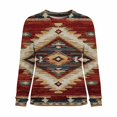 thumbnail image 4 of Retro Sweatshirt for Women Tribal Pattern Graphic Print Crewneck Long Sleeve Classic Relaxed Fit Casual Cozy Pullover Southwest Bohemian Fashion Clothes, 4 of 5