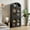 Black-glass door, variant on Black Arched Door Bookcase, 71.4" Tall & 15.83" Deep Farmhouse Display Cabinet with Storage Shelves, for Living Room, Kitchen, or Office