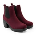 thumbnail image 3 of BURUDANI Women Fall Chunky-Heel Chelsea Ankle Booties Slip-On Elastic High-Heeled Boots, 3 of 4