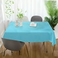 thumbnail image 6 of GZHJMY Blue Solid Color Tablecloth, Rectangle Waterproof Washable Polyester Table Cover for Picnic Dinner Holiday Party Decor, 60 x 108 Inch, 6 of 7