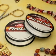 The Beadsmith Fireline by Berkley - Micro-Fused Braided Thread - 4lb. Test, .005/.12mm Diameter, 50 Yard Spool, Crystal Color - Super Strong Stringing Material for Jewelry Making and Bead Weaving