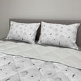 thumbnail image 2 of Floral Comforter & Sham Bedding Set, Outline Drawings of Chrysanthemum Aster Camellia Cosmos and Lily, 3 pcs Duvet Set Microfiber Filling Quilt, 5 Sizes, Charcoal Grey White, by Ambesonne, 2 of 4
