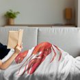 thumbnail image 3 of Lobster Soft Flannel Fleece Blanket, Watercolor Effect Crustacean Image Mediterranean Sea Food Cuisine Concept, Cozy Plush for Indoor and Outdoor Use, 50" x 60", White and Vermilion, by Ambesonne, 3 of 5