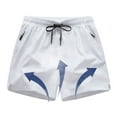 thumbnail image 3 of Jinhomg Beach Short Pants for Men Big and Tall Comfy Elastic Drawstring Waist Shorts Lightweight Breathable Summer Vacation Shorts with Zip Pockets Sales Today Clearance White XXXXXL, 3 of 9