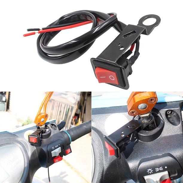 Interruptor Modificación Apagado Vehículo Eléctrico para Motocicleta ATV Interruptor Faro LED Arnés Fijación para Espejo Retrovisor