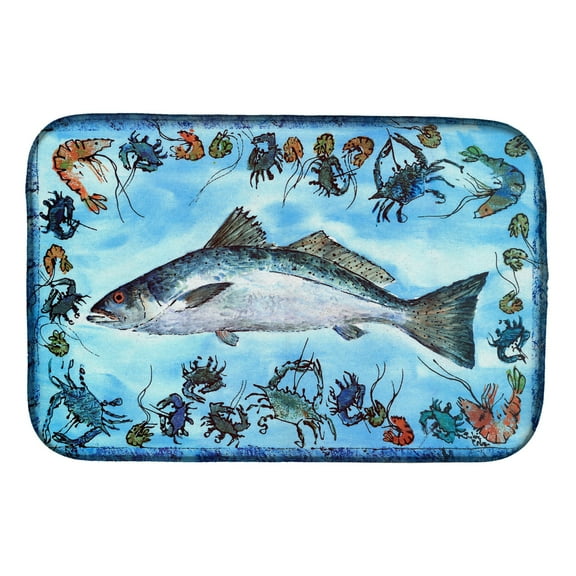 Caroline's Treasures Fish Speckled Trout Dish Drying Mat