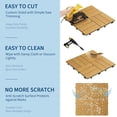 thumbnail image 4 of EuKer 22 Pcs Interlocking Deck Tiles, Acacia Wood Flooring for Patio, Balcony, Poolside, Yellow (21 Sq.ft Total Coverage), 4 of 7