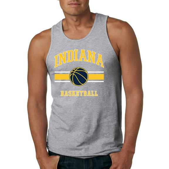 Wild Bobby City of Indiana IND Basketball Fantasy Fan Sports Mens Tank Top, Heather Grey, X-Large