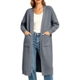 thumbnail image 2 of Lnmiateer Women 2026 Trendy Lightweight Open Front Maxi Long Knit Duster Cardigan Long Sleeve Sweater Coat with Pockets Casual Daily Layering Outfit, 2 of 5