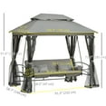 thumbnail image 3 of Outsunny 3 Person Outdoor Patio Daybed, Grey, 3 of 10