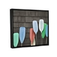 thumbnail image 3 of Stupell Industries Mixed Ores Against Beach Shed Boating Paddle Photograph Jet Black Floating Framed Canvas Print Wall Art, Design by Daphne Polselli, 3 of 5